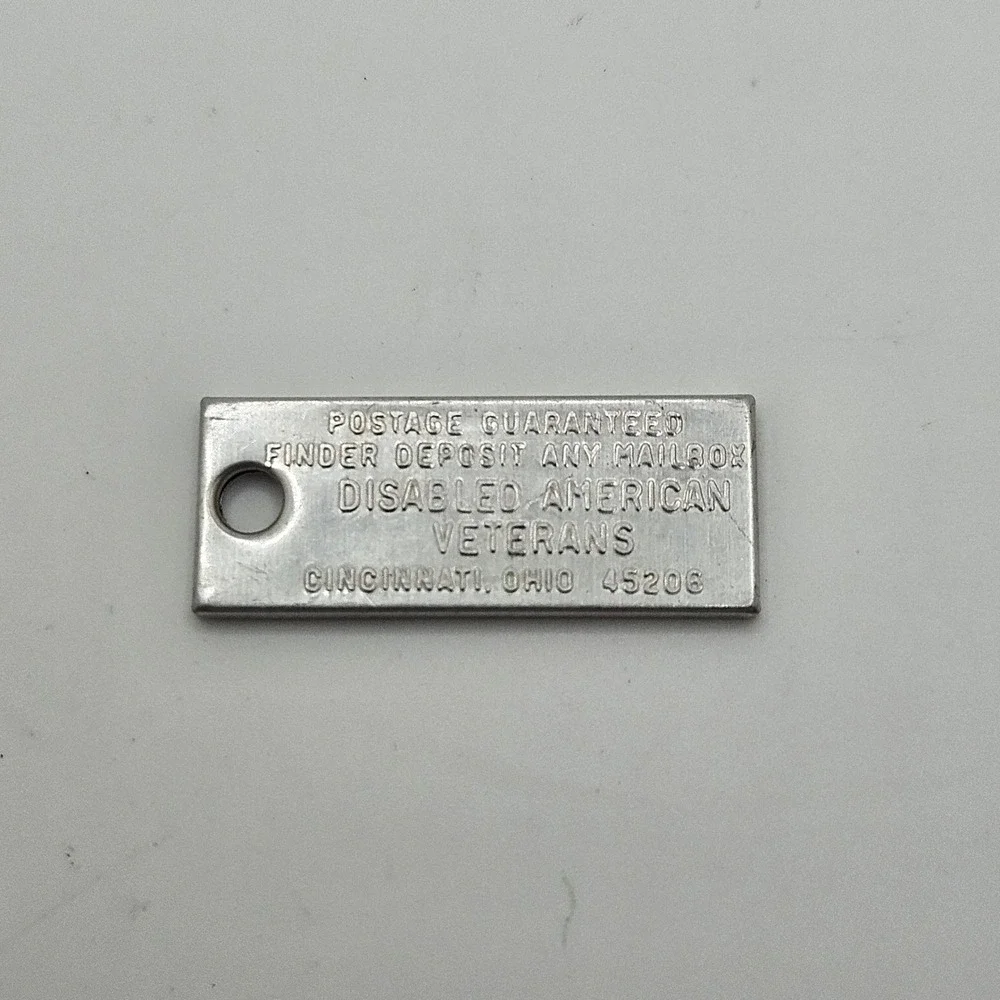 Disabled American Veterans Keychain 1965 Virginia License Plate Vintage DAV Tag